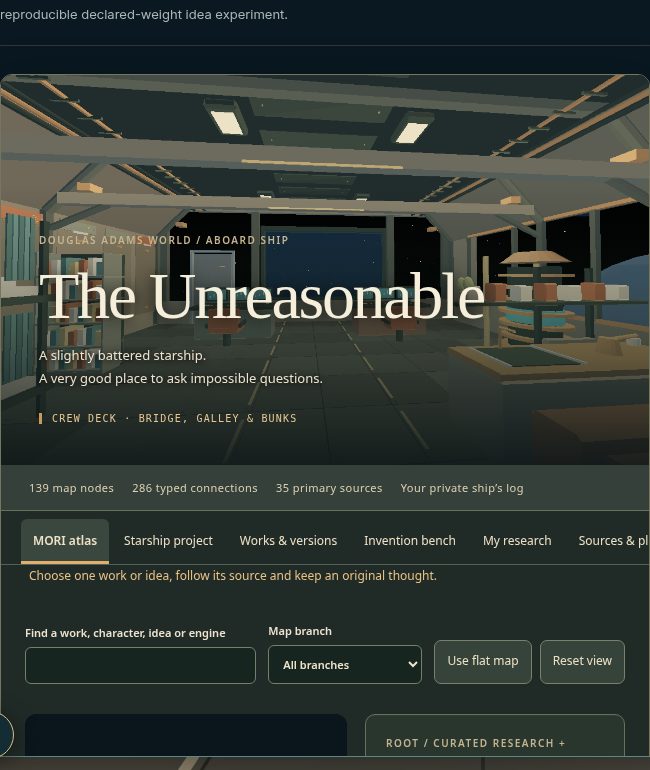Douglas Adams World spaceport library in the 3D app