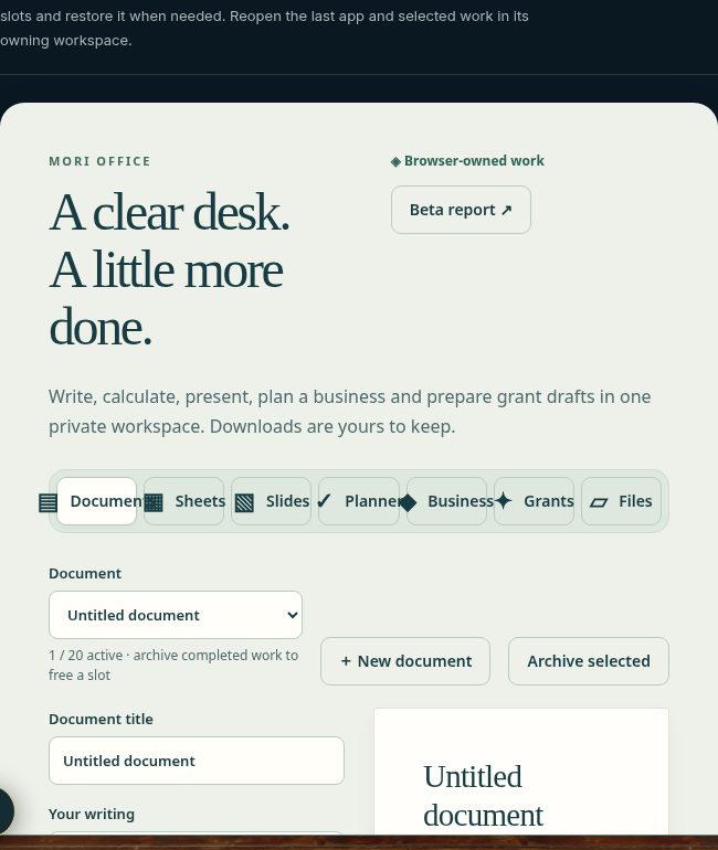 Office World hub in the 3D app
