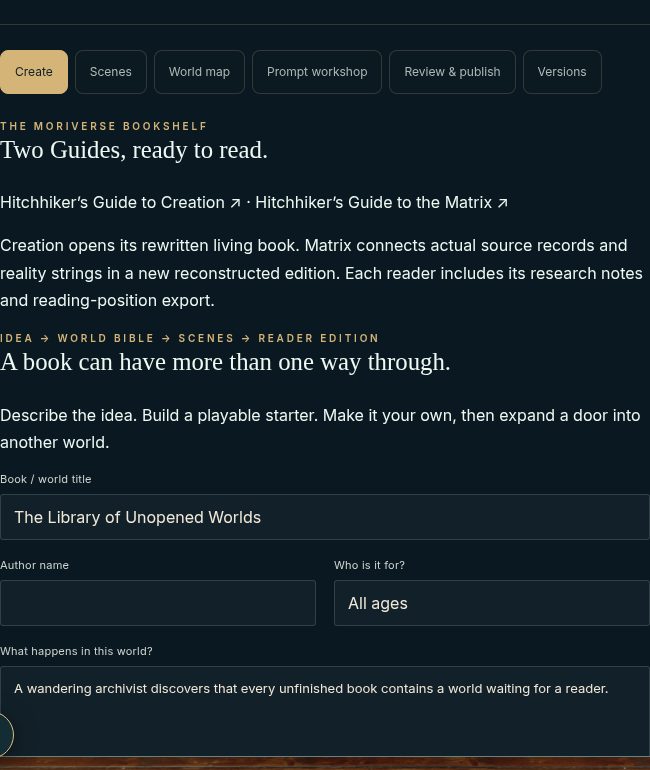 Publishing World storybook builder in the 3D app